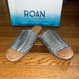 Roan by BED|STU Leather Chasity Alkaline HD Grey Slides Sandals Women’s Size 8